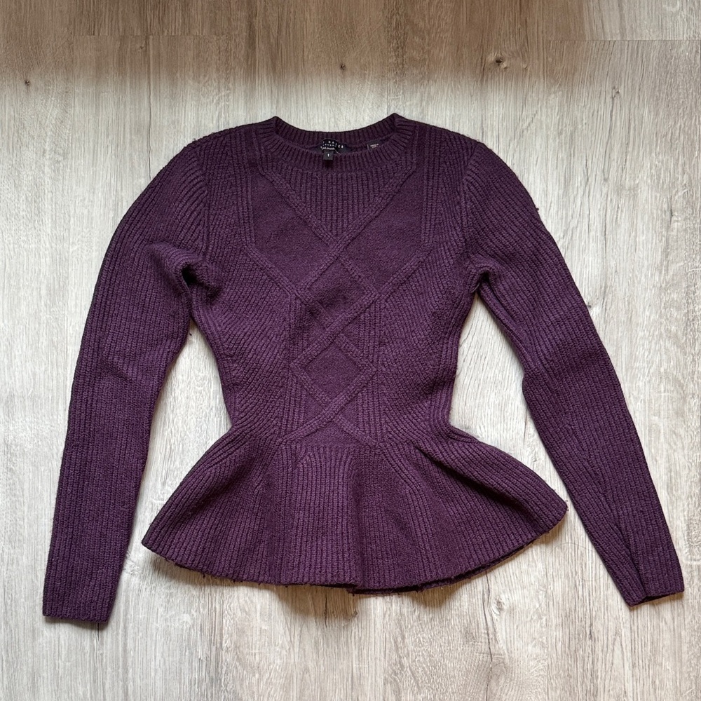Ted Baker London Purple Peplum Sweater